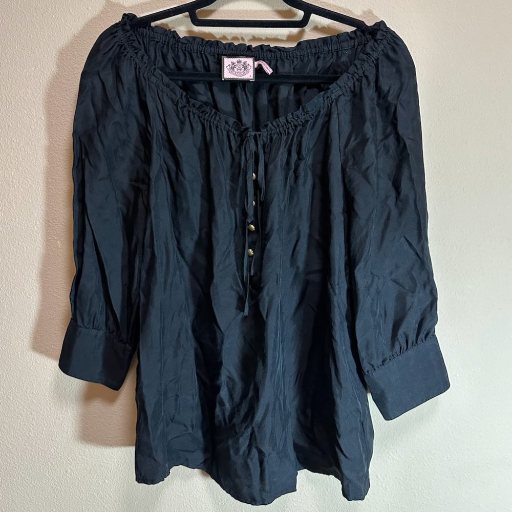Juicy Couture Long Sleeve Silk Blouse